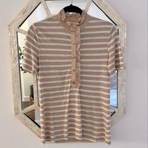 Tory Burch ruffle neck polo